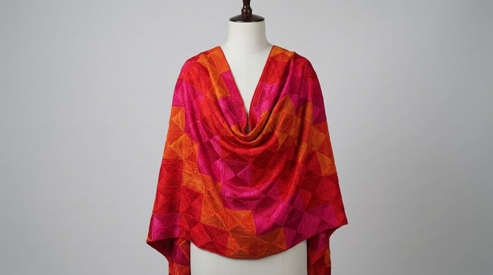 Phulkari Bagh Dupatta — Magenta & Orange