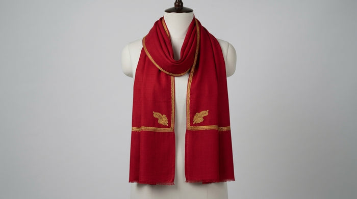 Kashmiri Pashmina Shawl — Ruby & Gold