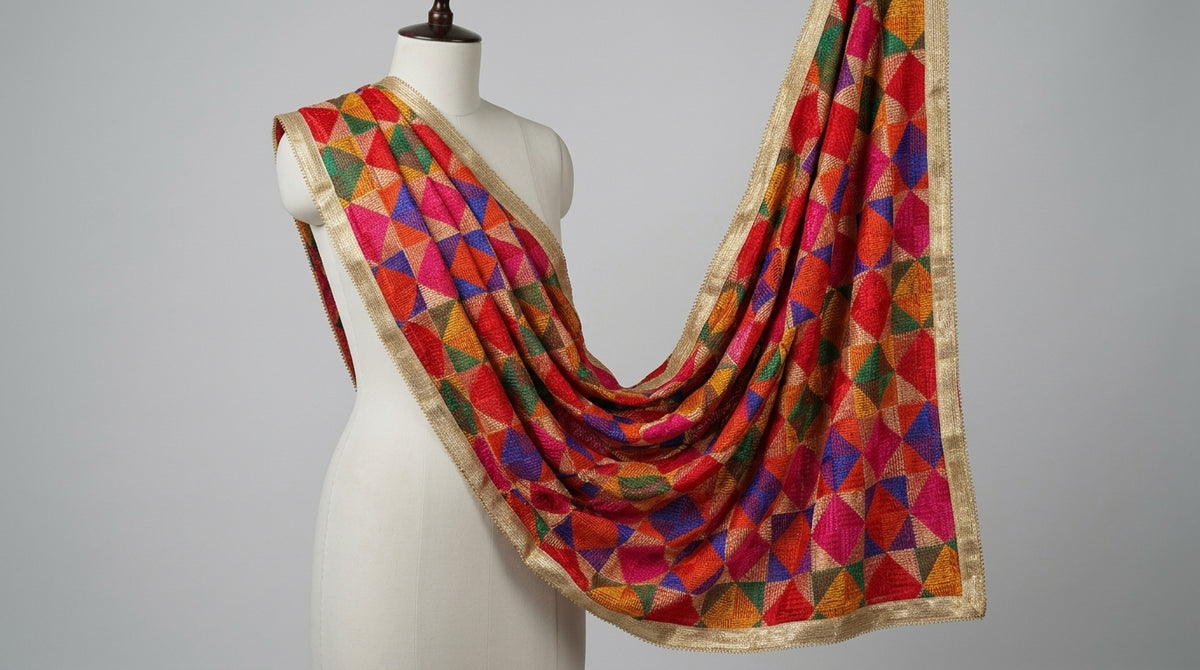 Phulkari Dupatta — Multicolour