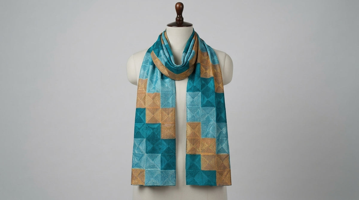 Phulkari Bagh Dupatta — Teal & Gold