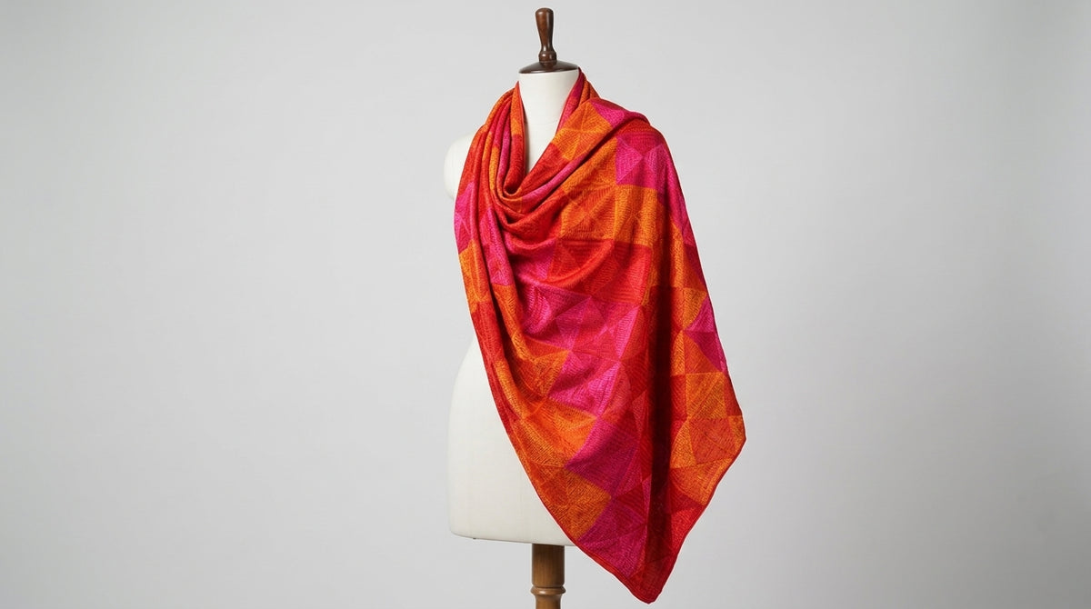 Phulkari Bagh Dupatta — Magenta & Orange