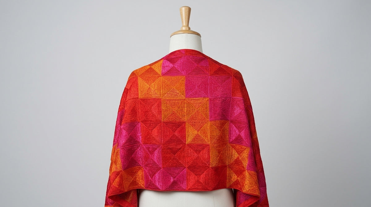 Phulkari Bagh Dupatta — Magenta & Orange