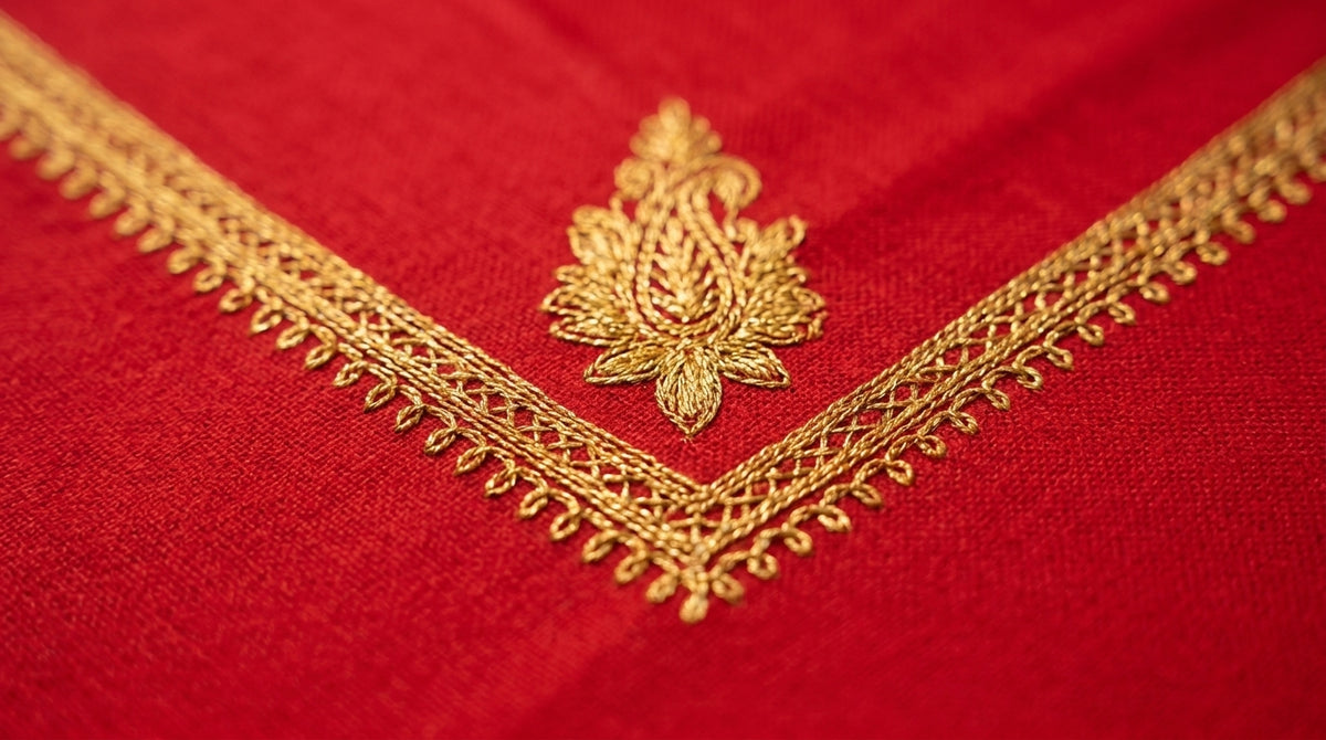 Kashmiri Pashmina Shawl — Ruby & Gold