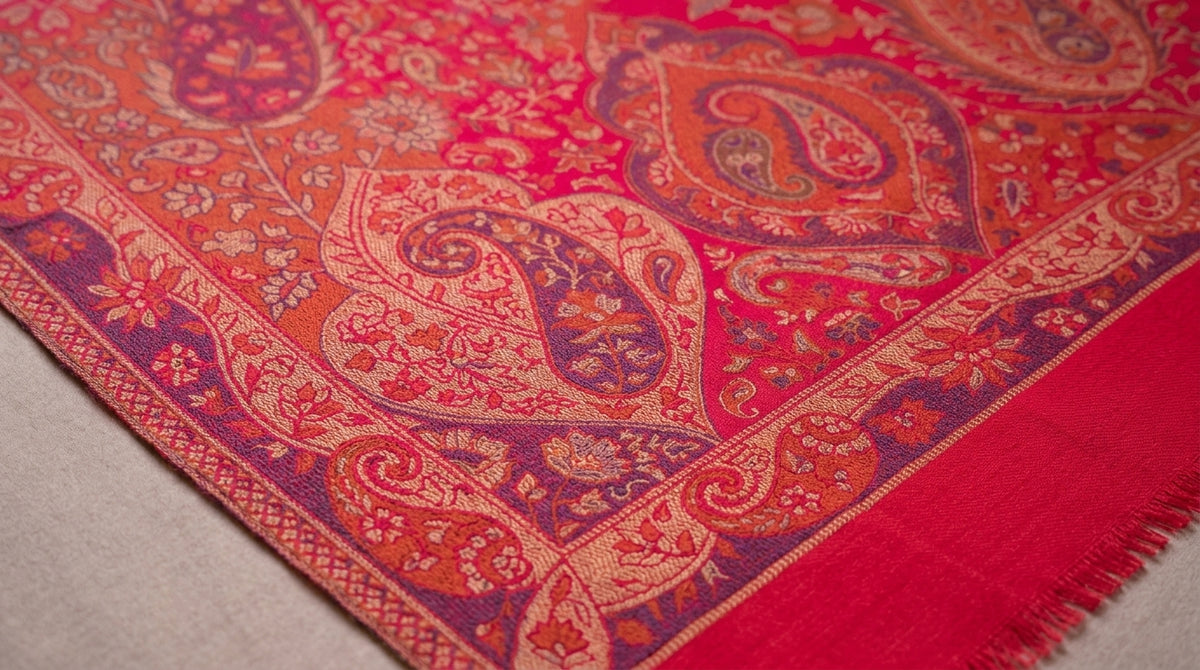 Jamawar Kani Shawl — Tonal Rouge