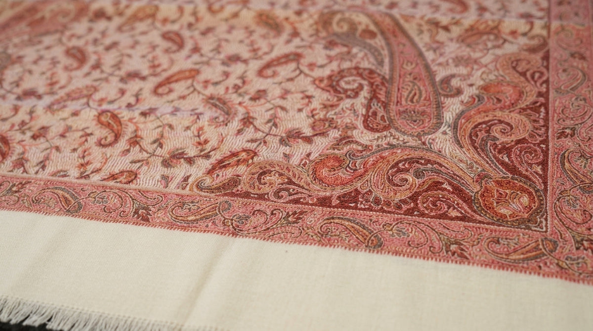 Jamawar Kani Shawl — Ivory & Rose