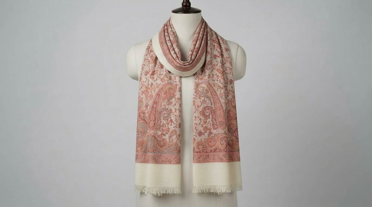 Jamawar Kani Shawl — Ivory & Rose