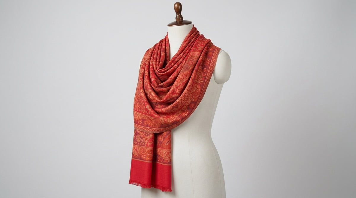 Jamawar Kani Shawl — Tonal Rouge