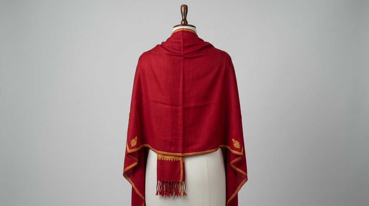 Kashmiri Pashmina Shawl — Ruby & Gold