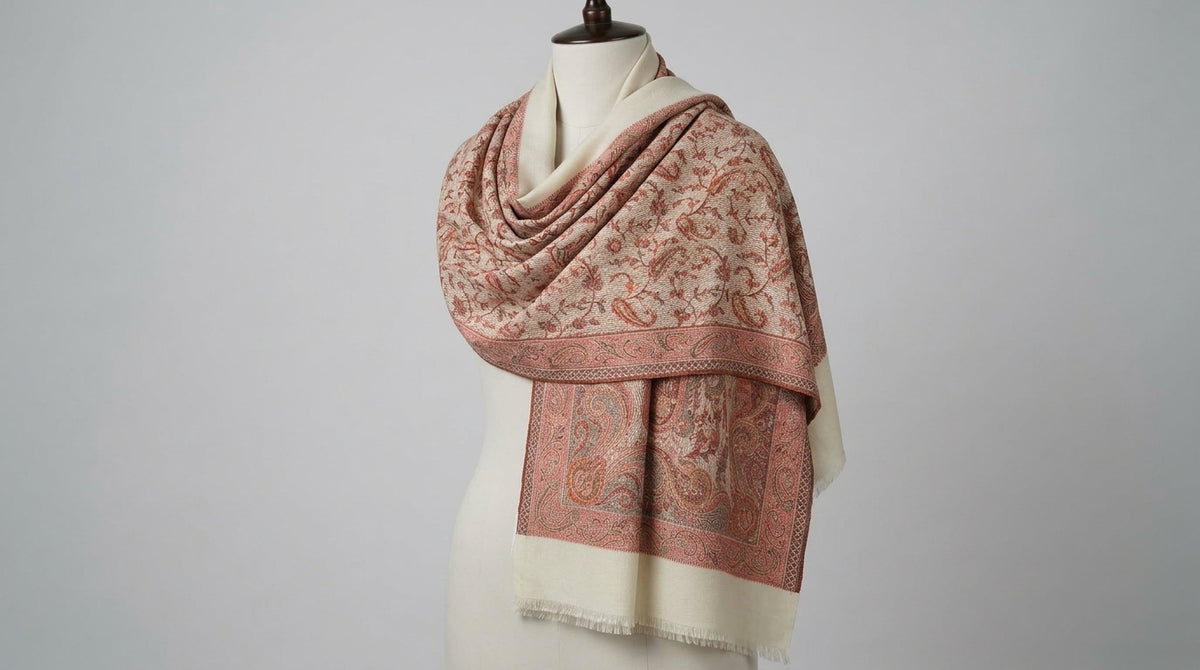 Jamawar Kani Shawl — Ivory & Rose