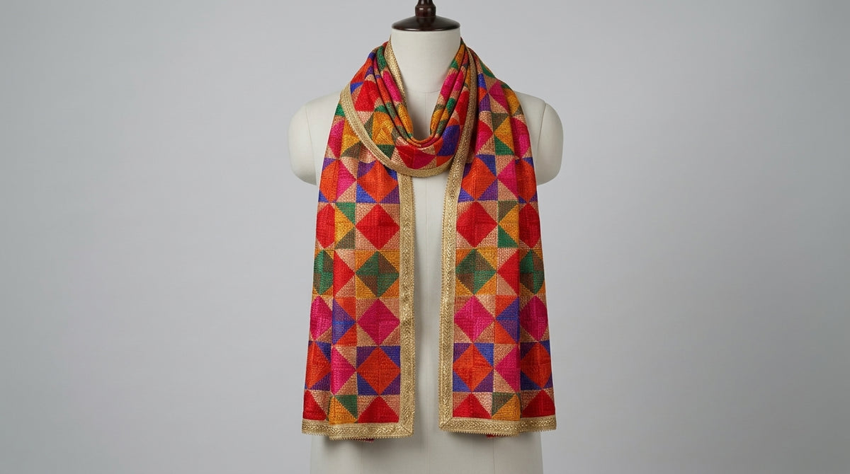 Phulkari Dupatta — Multicolour
