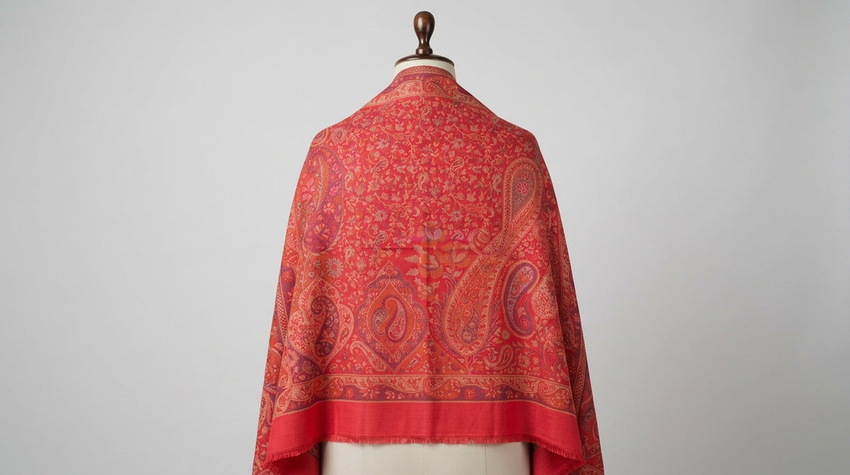Jamawar Kani Shawl — Tonal Rouge