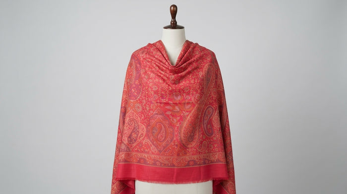 Jamawar Kani Shawl — Tonal Rouge